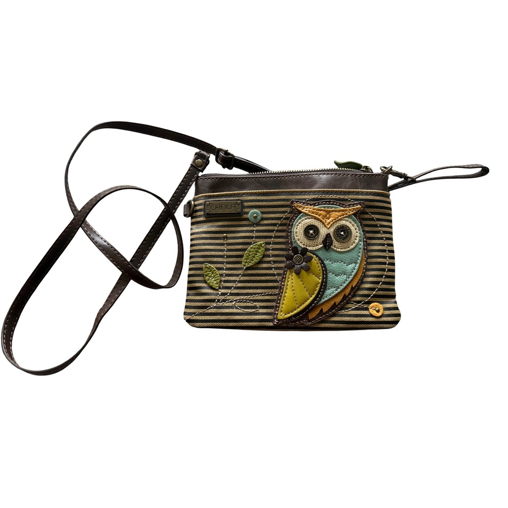 Chala Mini Crossbody Bag "Owl A" Olive Stripe